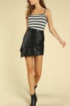  Asymetrical Leather Mini Skirt