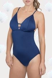  Dark-blue One-piece Swimsuit