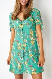  Green-floral Shift Dress