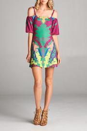 Tropical Cold-shoulder Dress