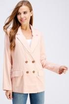  Pink Linen Blazer