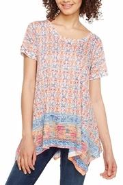  Orange Print Tunic Top