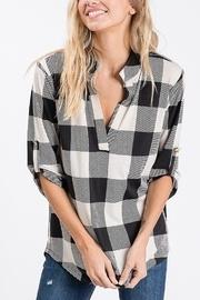  Plaid 3/4 Sleeve Top