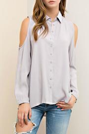  Cold Shoulder Button Up