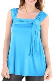  Blue Side-tie Top