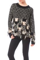  Black White Pullover