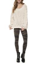  Crew Neck Wide Slv Cable Knit Sweater
