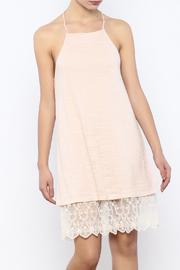  Blush Lace Trim Dress