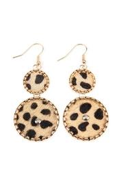  Animal-print Inset-disc Dangle-earrings