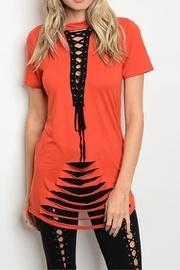  Rust Lace-up Tee