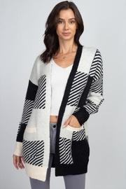  Fuzzy Checkered Cardigan