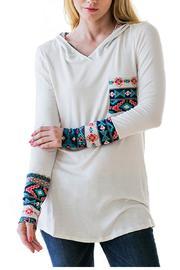  Print Hoodie Top