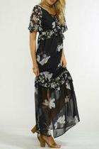  Black Floral Maxi Dress