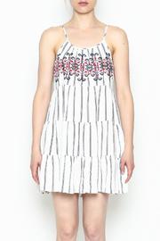  Striped Embroidered Dress
