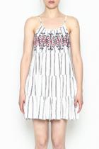  Striped Embroidered Dress