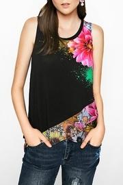  Floral Black Tank Top