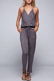  Grey Wrap Jersey Jumpsuit