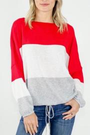  Striped Draw String Long Sleeve Shirt