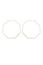  Octagon-shape Brass Earrings