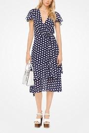  Navy Polka-dot-geogette-wrap Dress