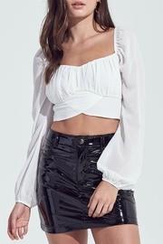  Chiffon Bubble-sleeve Top