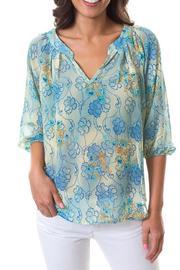  Blue Chiffon Top