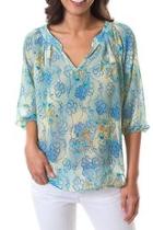  Blue Chiffon Top