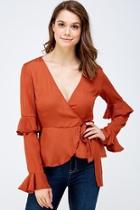  Rust Wrapped Blouse