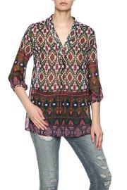  Multi Pattern Sheer Blouse