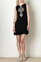  Embroidered Tie Dress