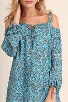  Turquoise Cold/shoulder Dress