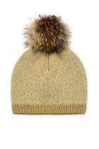  Knit Wool Hat - Raccoon Pom