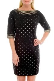  Metallic Embroidered Jersey Dress