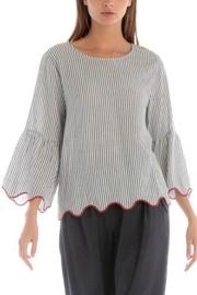  Pinstripe Scallop Top