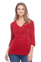  Overlapping Vneck Chenille Top