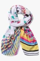  White Multicolored Scarf