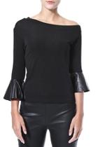  Leather Trim Tee