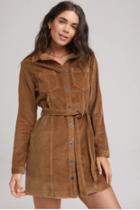  Ls Ruffle Hem Belted Dress