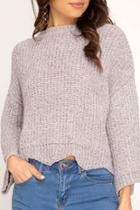  Soft Scalloped-hem Sweater
