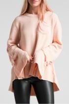  Bell Sleeve Pink Sweater