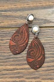  Natural-white-turquoise Tooling-leather Earrings