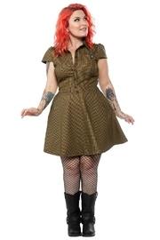  Check Button-down Dress