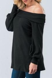  Off-shoulder Waffled Top