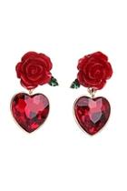  Rose Heart Earrings