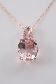  Diamond And Morganite Pendant Slide Necklace 18 Chain Rose Gold Wedding Gift