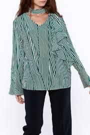  Crooked Stripe Print Top