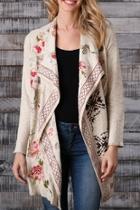  Embroidered Flouncy Cardigan