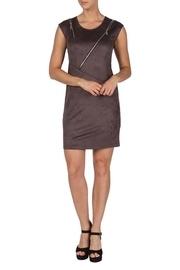  Taupe Suede Zipper Dress
