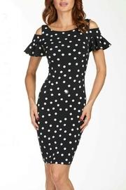 Polka-dot Cold-shoulder Dress