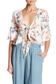  Floral Front-tie Blouse